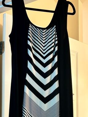 paper doll Black and White Striped Dress